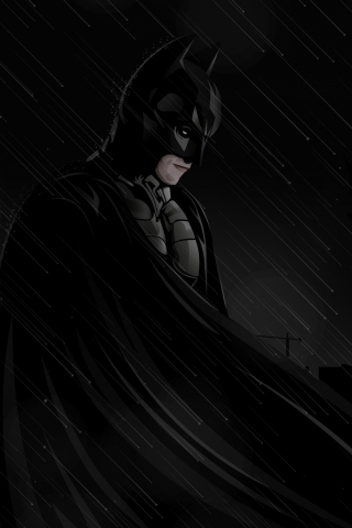 Batman, dark, superhero, rain, art, 240x320 wallpaper