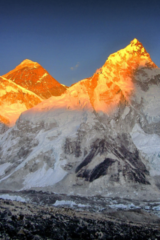 Mount everest, golden peak, sunset, nature, 240x320 wallpaper