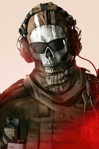 2024 game, Call of Duty: Modern Warfare III, skull design mask, 240x320 wallpaper
