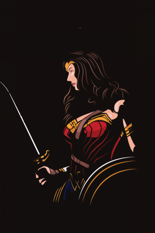 Download wallpaper 240x320 wonder woman, minimal, artwork, old mobile, cell  phone, smartphone, 240x320 hd image background, 15275