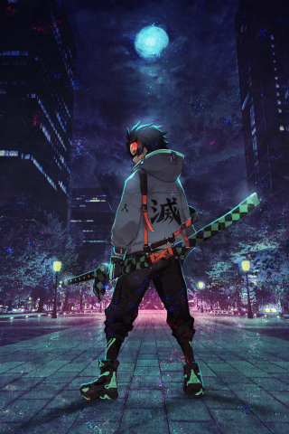 Urban ninja, anime, art, 240x320 wallpaper