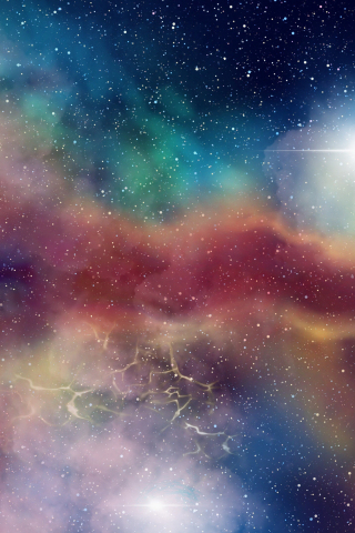 Galaxy, stars, clouds, space, colorful, 240x320 wallpaper