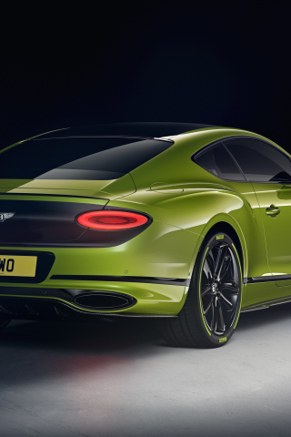 Green car, luxurious, Bentley Continental GT, 2019, 240x320 wallpaper