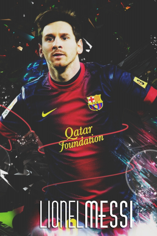 Footballer, Lionel Messi, fan art, 240x320 wallpaper