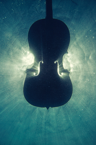 Guitar, underwater, music instrument, 240x320 wallpaper