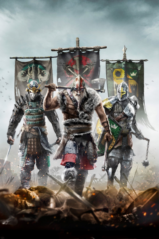 For Honor, video game, warriors, 240x320 wallpaper