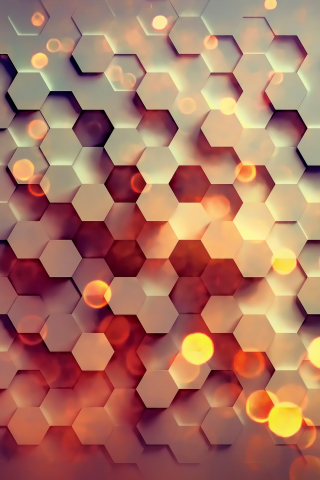 3d, hexagons, pattern, abstract, 240x320 wallpaper