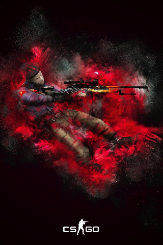 Counter-Strike: Global Offensive, soldier, dive, video game, 240x320 wallpaper