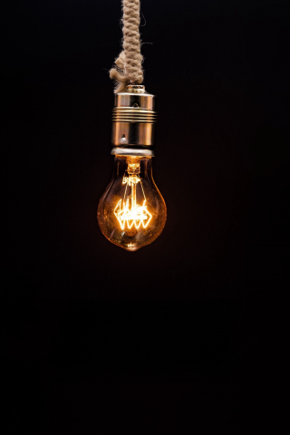 Light bulb, dark, minimal, 240x320 wallpaper