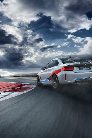 BMW M2 Competition, M Performance, 2018, drift, race track, 240x320 wallpaper