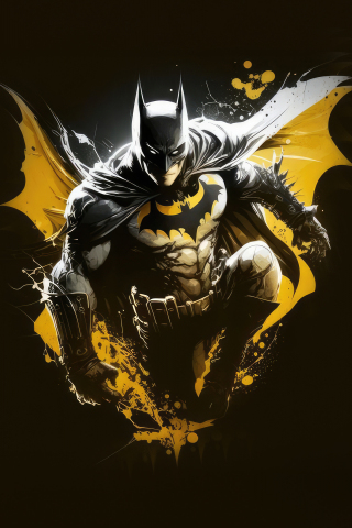 Batman, Vigilante yellow-black, suphero, 240x320 wallpaper