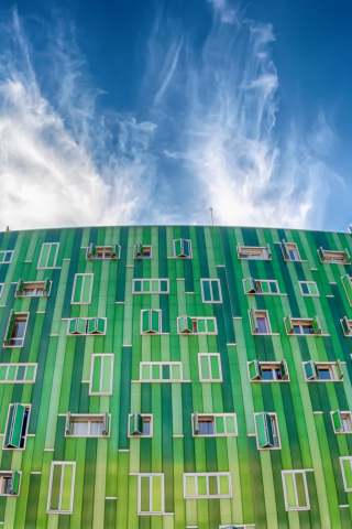 Green, facade, sunny day, building, architecture, 240x320 wallpaper