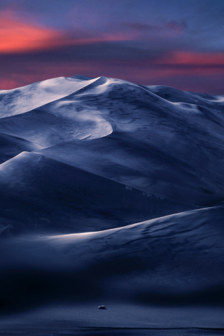 Night, beautiful desert, landscape and dunes, 240x320 wallpaper