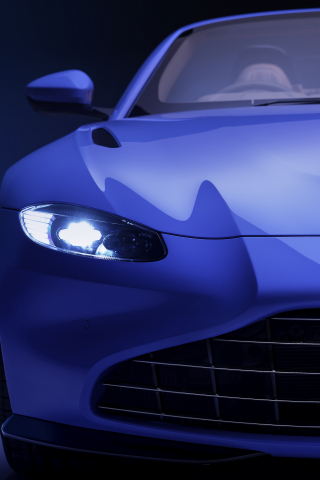 Aston Martin Vantage Roadster, headlight, 2020 car, 240x320 wallpaper