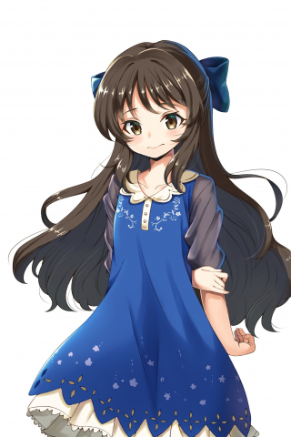 Cute, blue dress, anime girl, Arisu Tachibana, 240x320 wallpaper