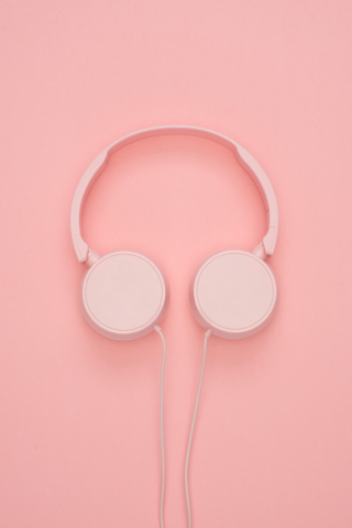 Headphone, pink, minimal, 240x320 wallpaper