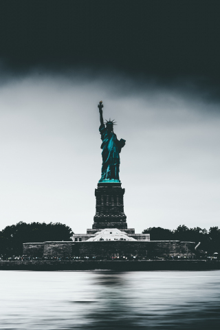 Statue of liberty, City, New York, 240x320 wallpaper