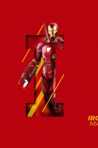 Iron man, artwork, minimal, 240x320 wallpaper