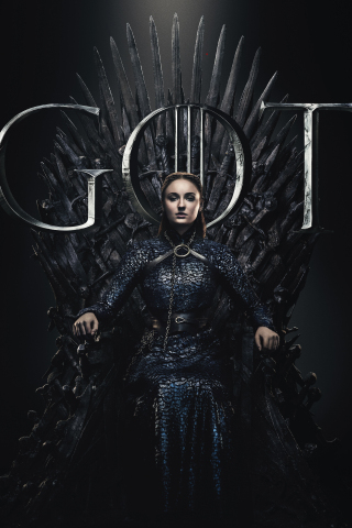 Sansa Stark, Sophie Turner, Game of Thrones, 2019, season 8, Finale, 240x320 wallpaper