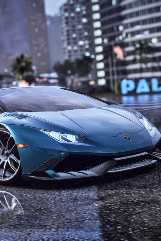 Lamborghini car, Need For Speed Heat, video game, 2019, 240x320 wallpaper