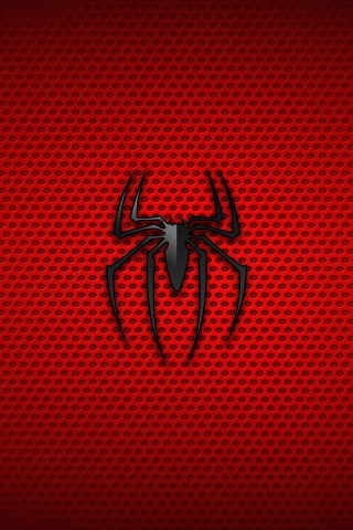 Spider-man, black logo, minimal, 240x320 wallpaper