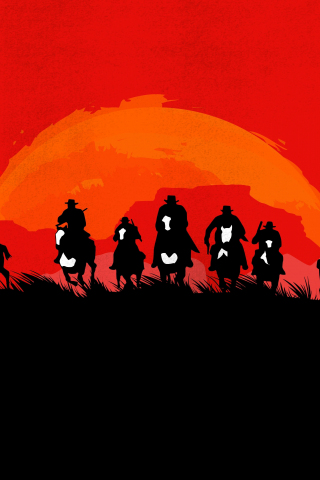 Red Dead Redemption 2, video game, artwork, 240x320 wallpaper
