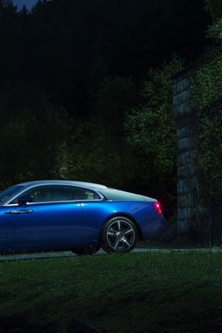 Blue, Rolls-Royce Wraith, luxury car, 240x320 wallpaper