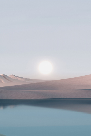 Windows 11, lake, desert, landscape, Microsoft stock, 240x320 wallpaper
