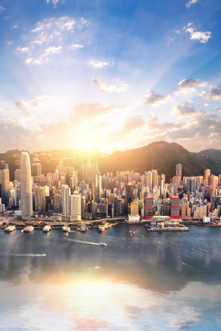 Hong Kong, cityscape, buildings, 240x320 wallpaper