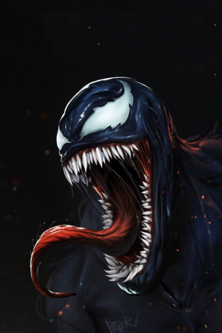 Angry venom, dark, artwork, 240x320 wallpaper