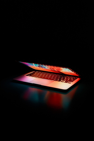Laptop, colorful, screen, dark, 240x320 wallpaper