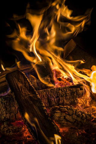 Fire, woodfire, flames, 240x320 wallpaper