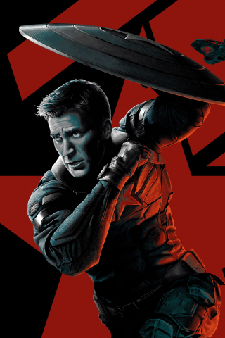 Captain America, Chris Evans, marvel comics, superhero, art, 240x320 wallpaper