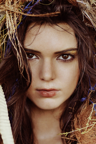 Brown eyes, celebrity, Kendall Jenner, 240x320 wallpaper