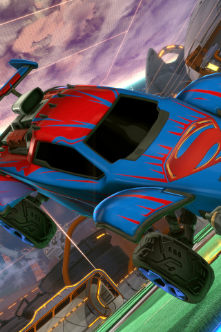 Superman, rocket league dlc, video game, car jump, 240x320 wallpaper