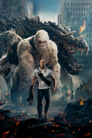 Movie, Rampage, 2018, official poster, 240x320 wallpaper