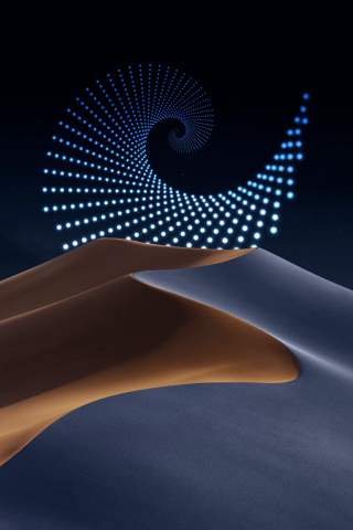 Fibonacci sequence of stars, desert dunes, 240x320 wallpaper
