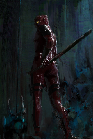 Deadpool, dark, artwork, 240x320 wallpaper