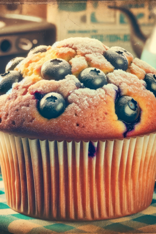 Blueberry muffin, cupcake, food, 240x320 wallpaper