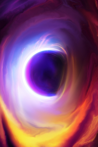 Colorful clouds, black hole, space, 240x320 wallpaper
