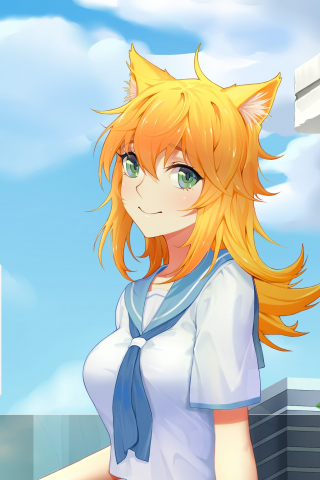 Anime, beautiful fox girl, original, 240x320 wallpaper