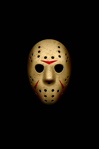 Jason's mask, movie, dark, 240x320 wallpaper