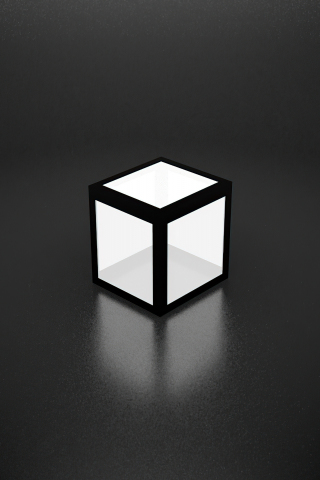 The Cube, dark edges, minimal, 240x320 wallpaper