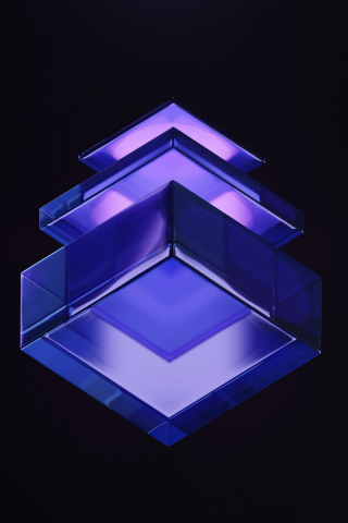 A purple cube, 3d cube, abstract, 240x320 wallpaper
