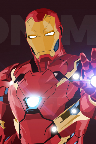 Iron man, digital art, minimal, superhero, 240x320 wallpaper