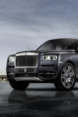 Black, luxury car, Rolls-Royce Phantom, 240x320 wallpaper