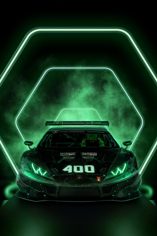 Lamborghini Huracán Squadra Corse, sports luxury car, dark, 240x320 wallpaper