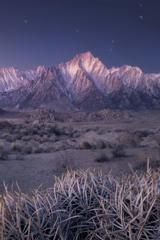 Twilight at the California Eastern Sierra, nature, landscape, mountains, 240x320 wallpaper