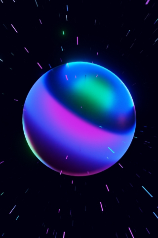 Colorful orb, ball, drop, digital, 240x320 wallpaper