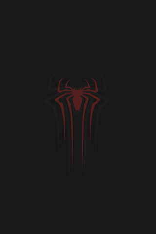 Red, logo, spider-man, minimal, 240x320 wallpaper